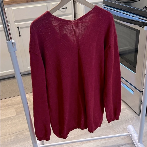 Philosophy Women’s V-Neck Pullover Sweater Size: XX-Large Fuchsia - Picture 2 of 6